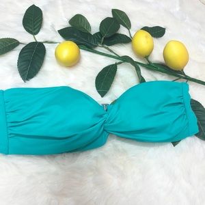 Turquoise blue VS twist bandeau bikini top